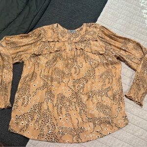 Nordstrom’s Wit & Wisdom Cheetah Tan Leopard Print Blouse XL